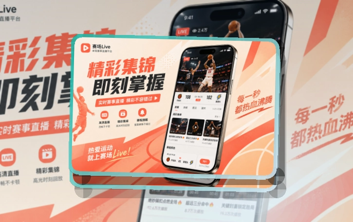 轻量下载 · 比赛日App入口 · 移动端体验更连贯界面展示
